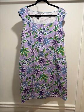 Spenser Jeremy Lavender Floral Scoop Neck Mini Dress